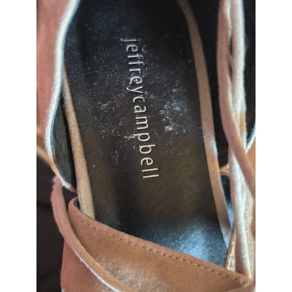 Jeffrey Cambell Bryndis Gladiator Sandal Genuine Suede Lace Up Taupe Sz 7 - Picture 6 of 9